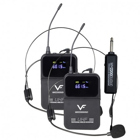 WM 2200 U Professional Universal UHF Handsfree Headsets Wireless Microphones With Rechargeable Transmitter For Headphones