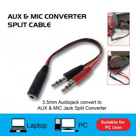 Vinnfier Aux & MiC Converter Split Converter Cable For PC